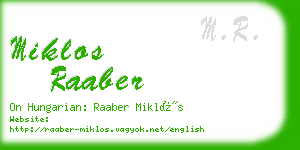 miklos raaber business card